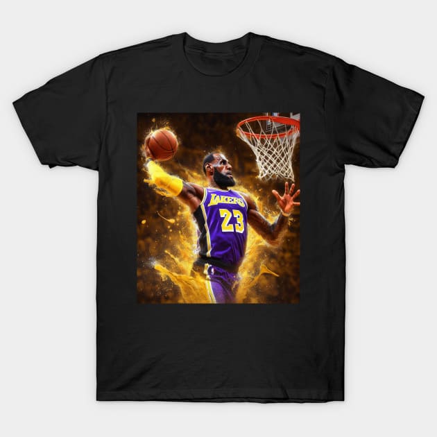 Lebron golden splash T-Shirt by Mordenrox